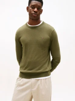 Tommy Hilfiger PIMA ORG CTN CASHMERE CREW NECK Huntsman green New