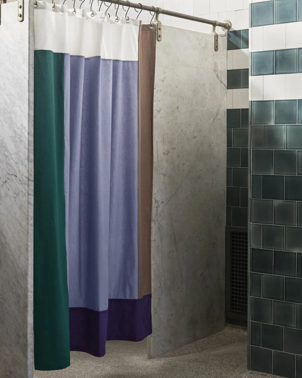 Hay Pivot Shower Curtain-Blue
