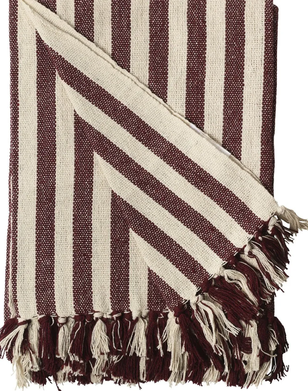Plaid, Stribet-Maroon/Natur, 130x180 cm>AU Maison Outlet