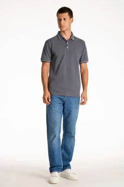 Polo shirt w. contrast piping><noscript><img width=