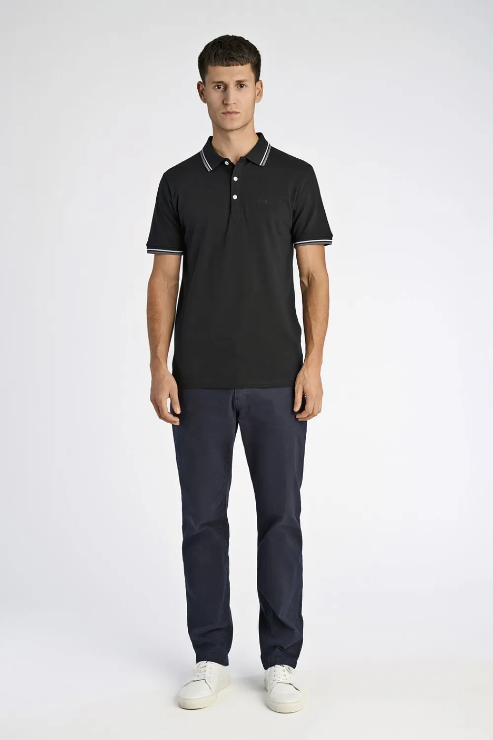 Lindbergh Polo shirt w. contrast piping Sort New