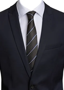 Polyester tie with stripe 7 cm>Lindbergh New
