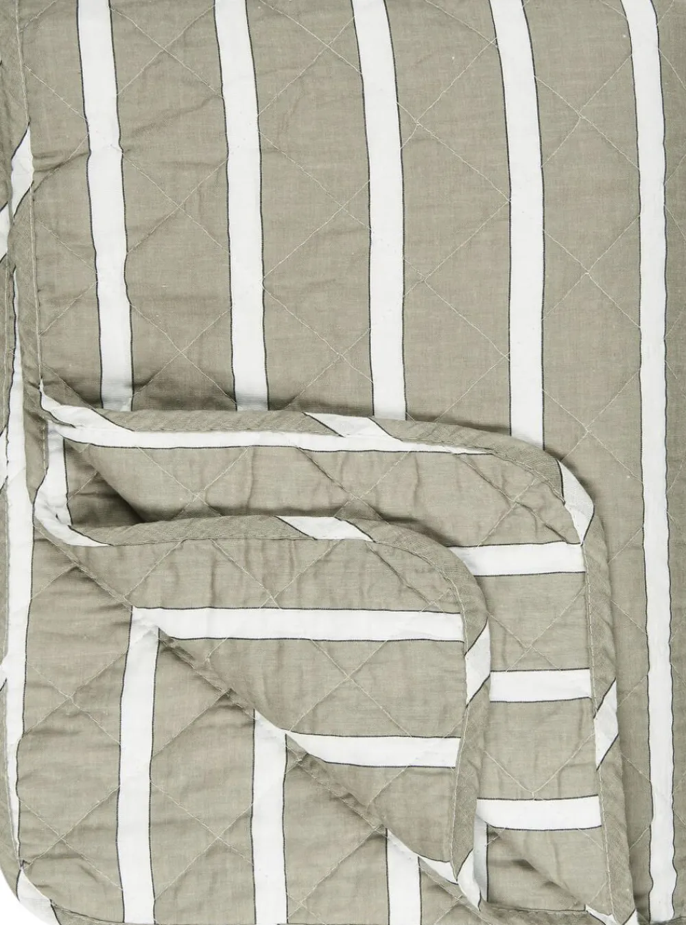 Quilt hvide, sorte og hørfarvede striber>Ib Laursen Online