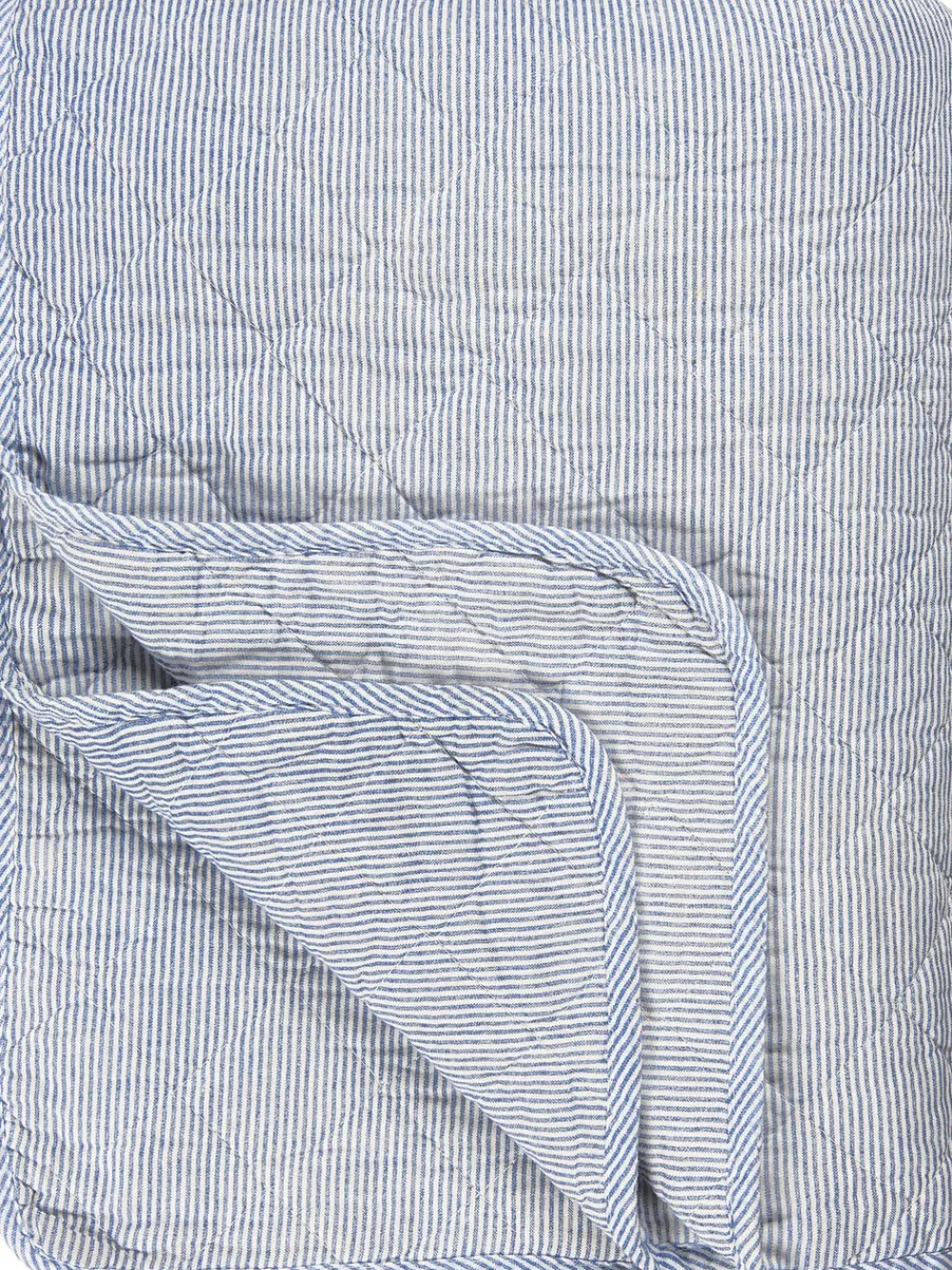 Ib Laursen Quilt mælkedrengestriber Hvid/lysblå New