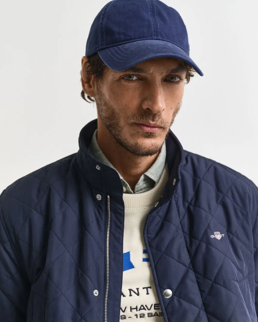 Gant QUILTED WINDCHEATER MID JACKET Evening blue Outlet