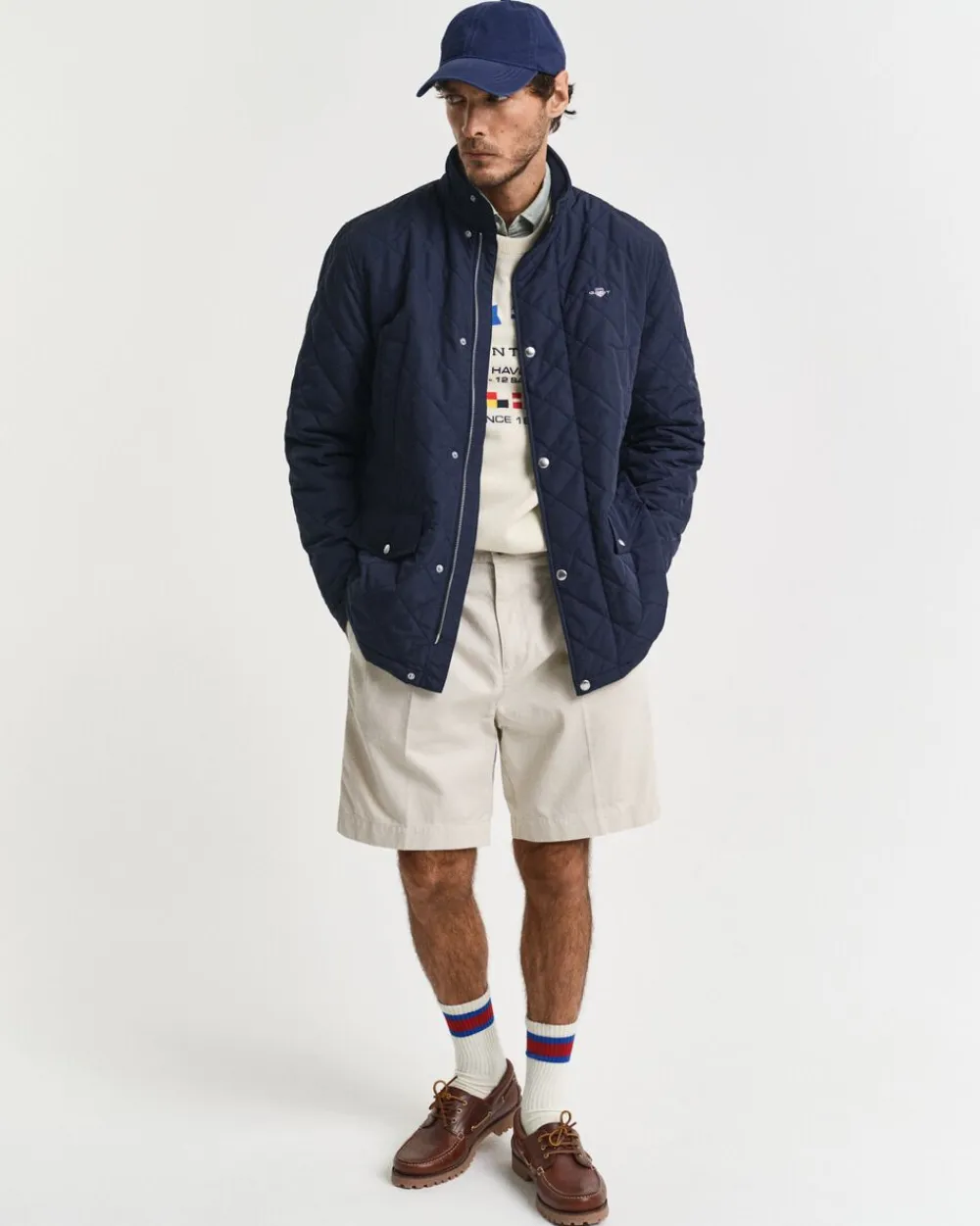 Gant QUILTED WINDCHEATER MID JACKET Evening blue Outlet