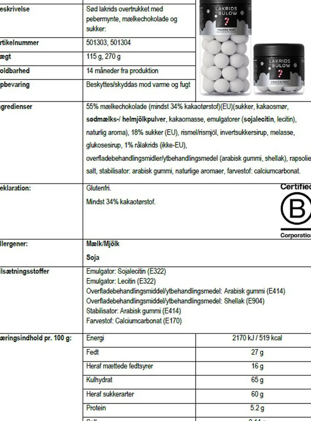 REGULAR FROZEN MINT>Lakrids by Bülow New