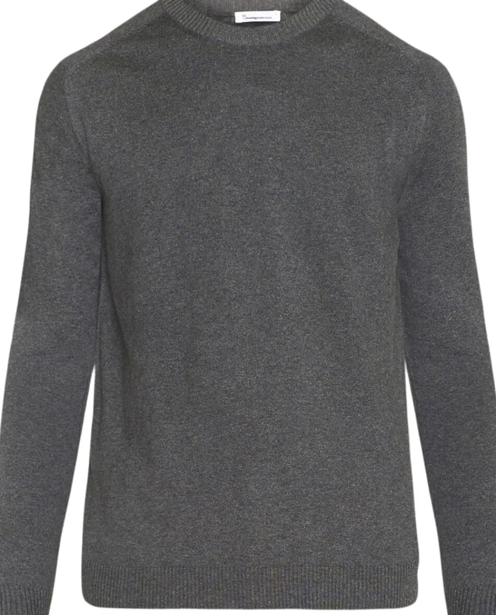 Knowledge Cotton Apparel Regular merino knit crew neck - RWS Grå