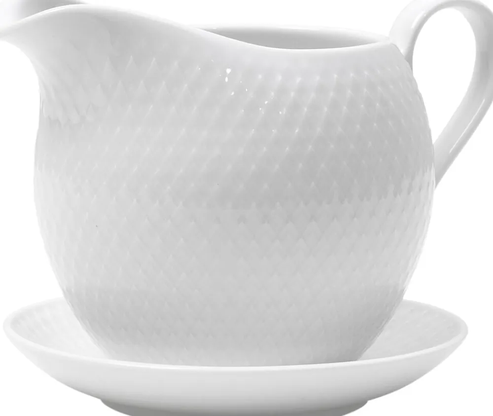 Lyngby Porcelæn Rhombe Saucekande 67 cl hvid porcelæn Online