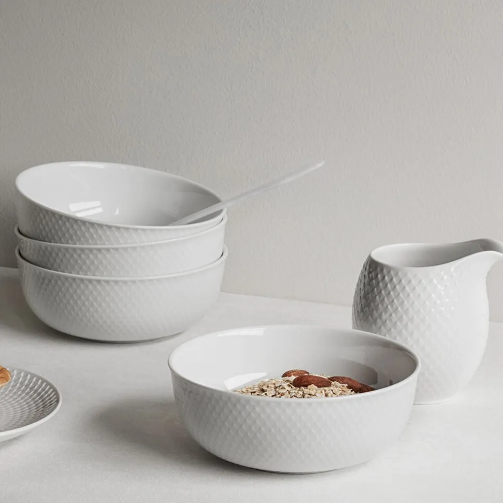 Rhombe Skål Ø15. 5 cm hvid>Lyngby Porcelæn