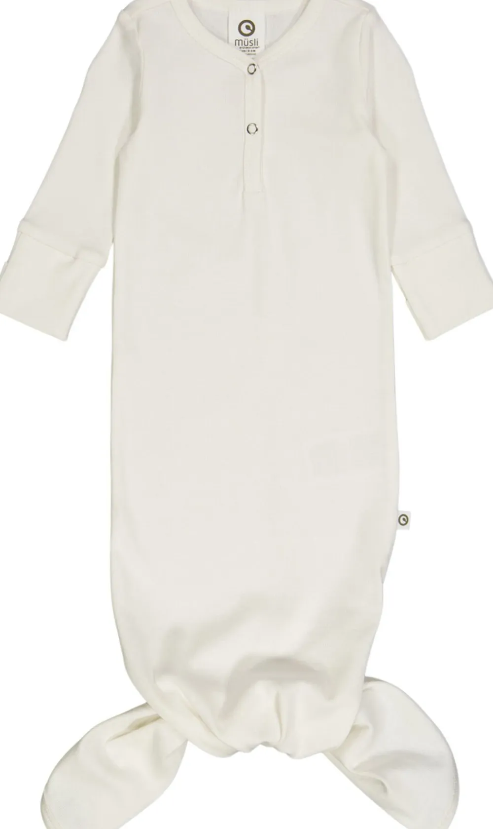 Børn Müsli by Green Cotton Rib l/s knot gown