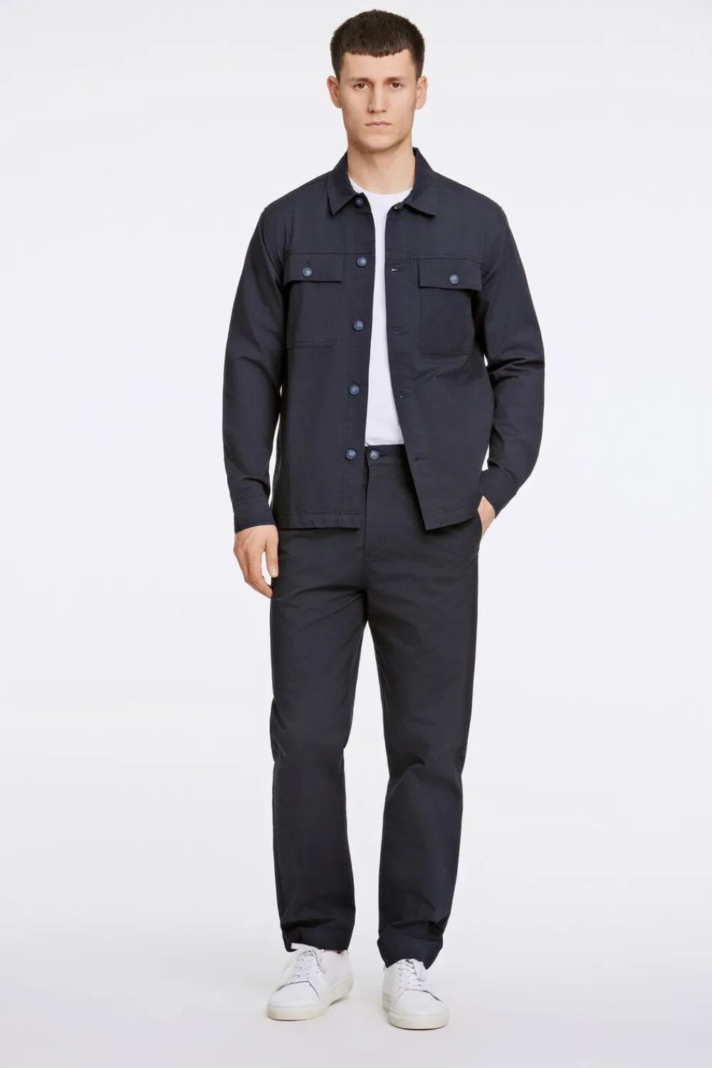 Lindbergh Rip stop overshirt L/S Navy Sale