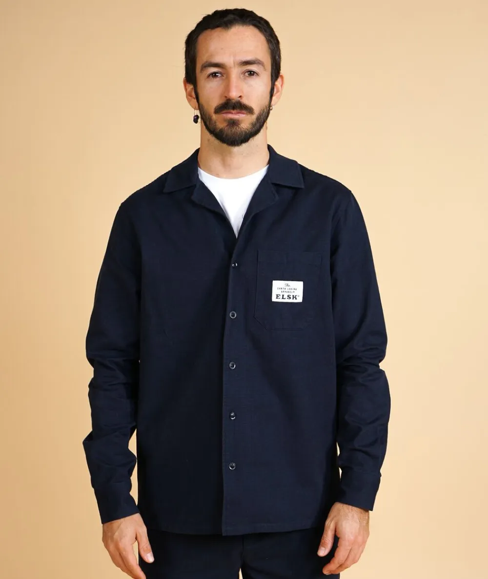 ELSK RIPSTOP MEN'S LS SHIRT 100 dark navy Discount