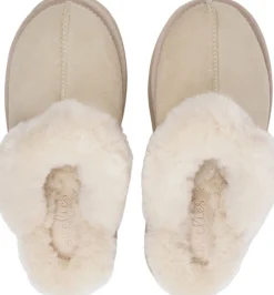 ROBSON - SILK COW SUEDE MULES WITH SHEARLING><noscript><img width=
