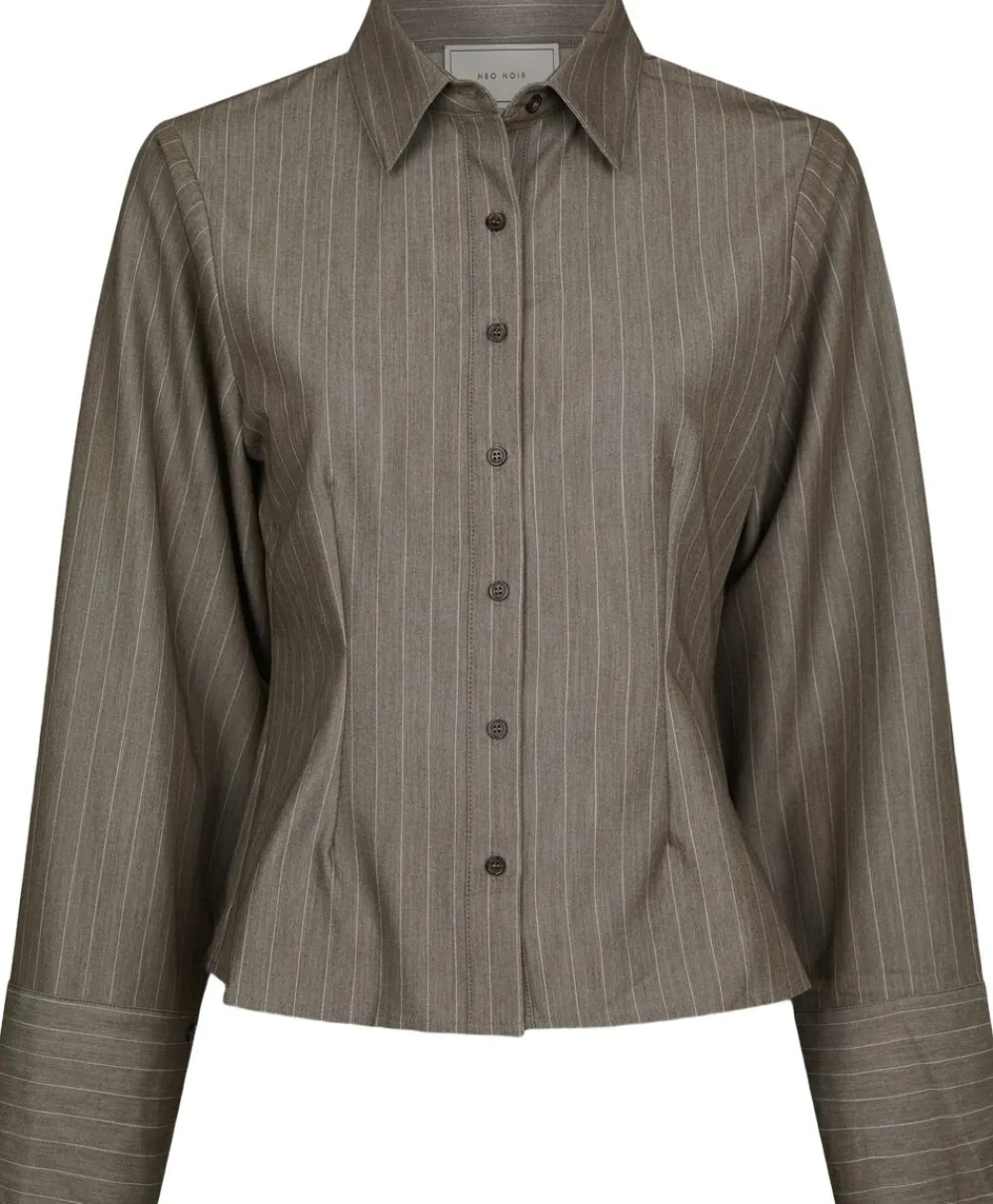 Rosa Pinstripe Melange Shirt>Neo Noir New