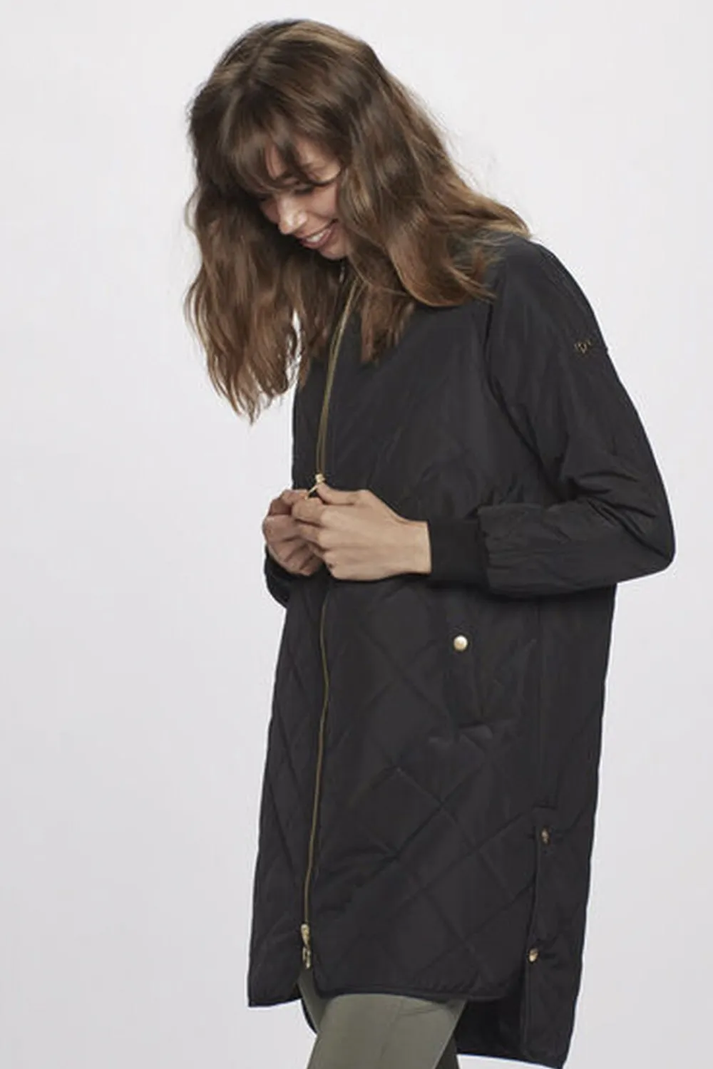 H2O Rubina Quilted lang overgangsjakke Sort Online