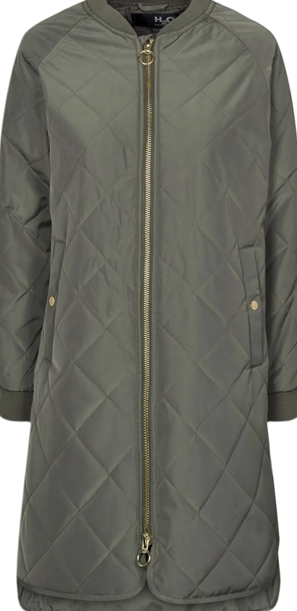H2O Rubina Quilted lang overgangsjakke Grøn New