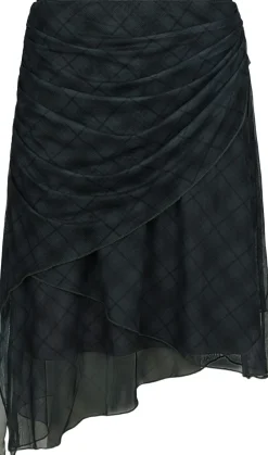 Dame Neo Noir Saffron Check Mesh Skirt