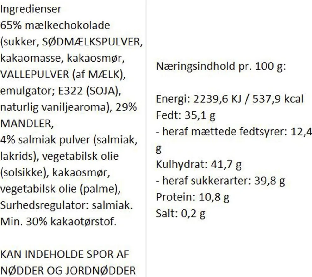 Almuegaarden Salmiak choko-mandler