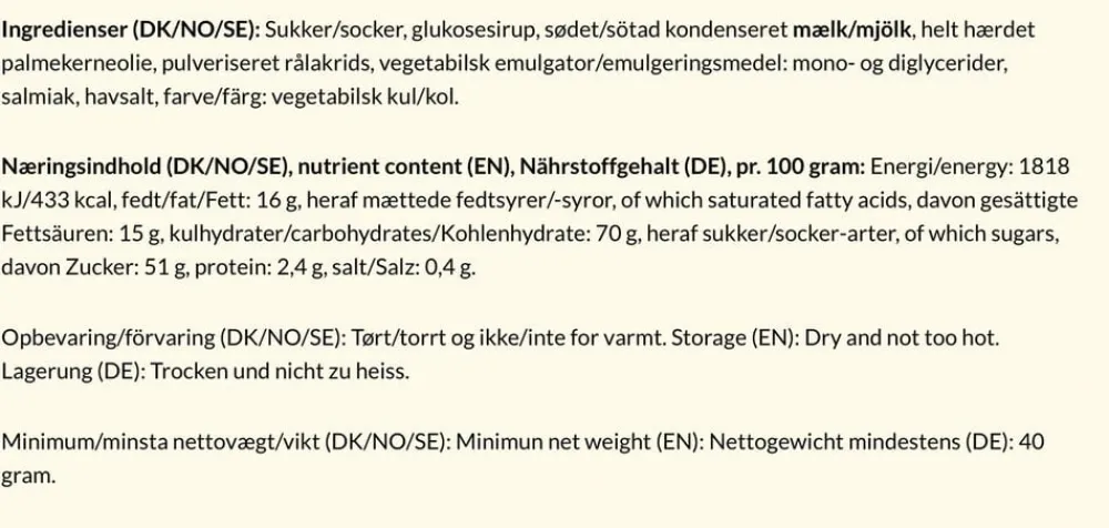 Sød mini 40 gr.>Bagsværd Lakrids Sale