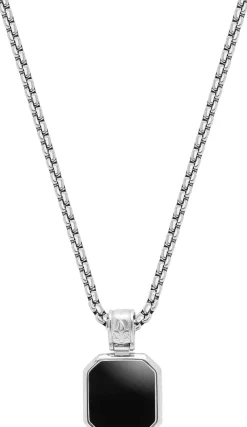 Necklace with Square Matte Onyx Pendant>Nialaya Discount
