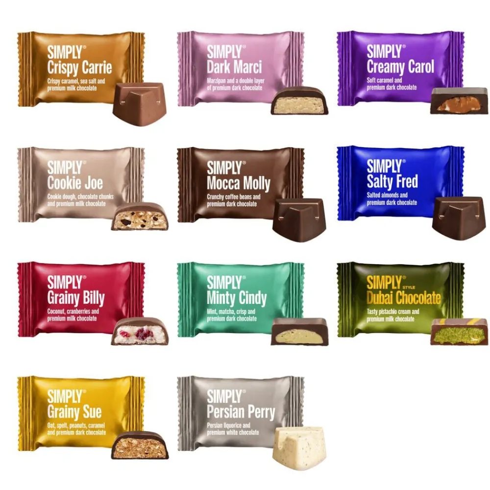 Simply® FINEST CHOCOLATE GREETINGS chokoladeæske (800g)>Simply Chocolate Best