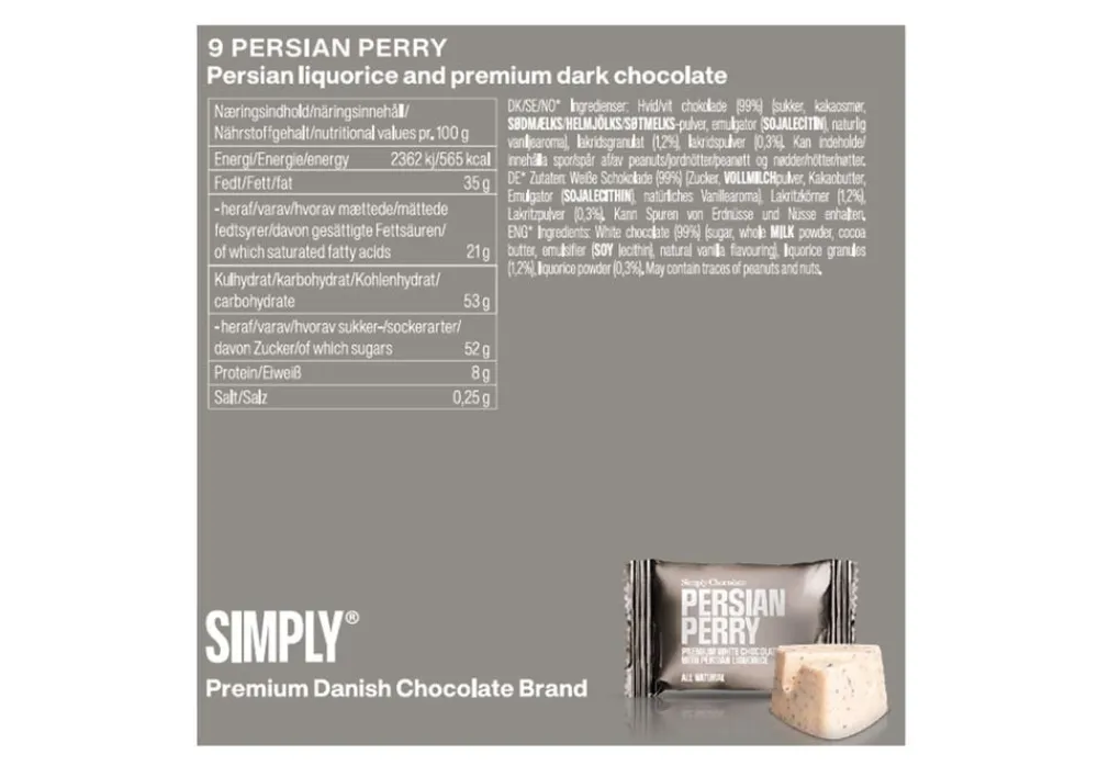 Simply® PERSIAN PERRY chokoladeæske (90g)>Simply Chocolate Hot