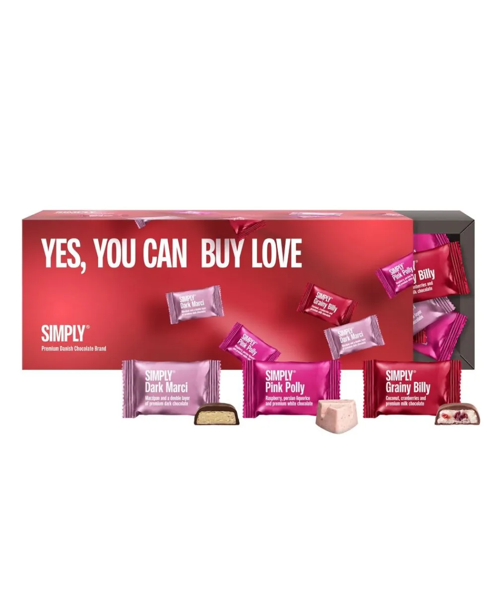 Simply® YES, YOU CAN BUY LOVE chokoladeæske (270g)>Simply Chocolate