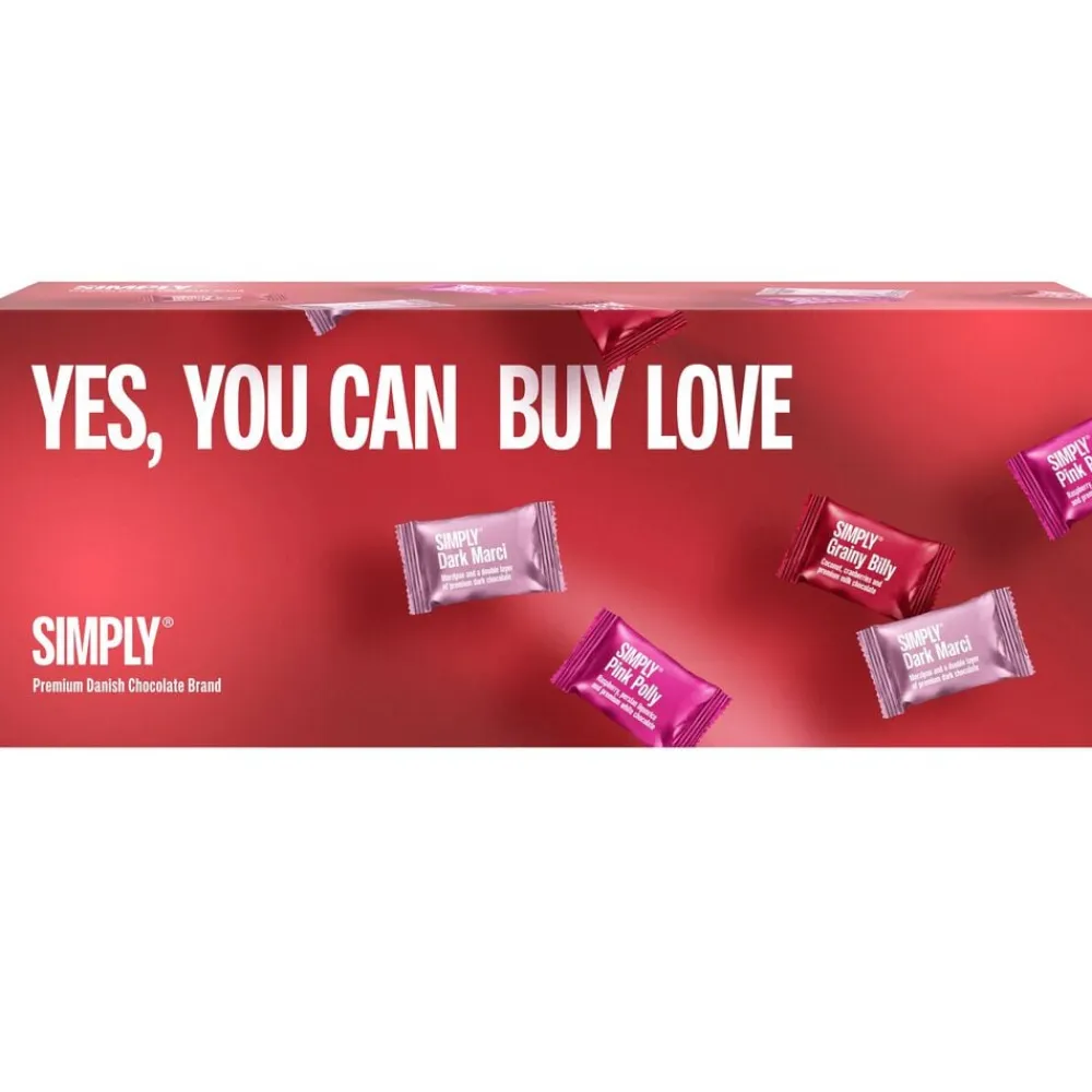 Simply® YES, YOU CAN BUY LOVE chokoladeæske (270g)>Simply Chocolate