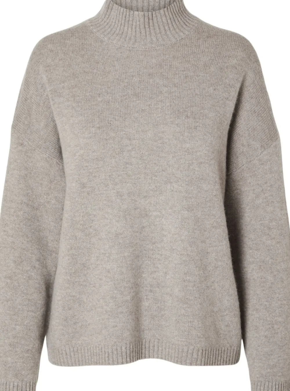 Selected SLFCILLE LS CASHMERE BLEND KNIT HIGH NECK NOOS Irish cream/melange Best