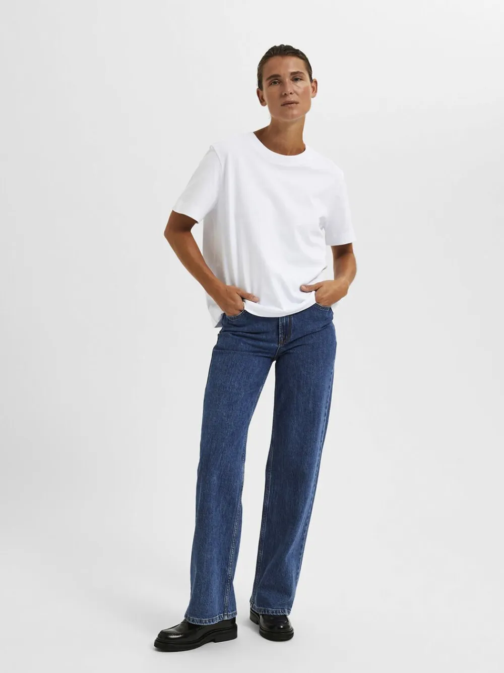 Dame Selected SLFESSENTIAL SS BOXY TEE NOOS