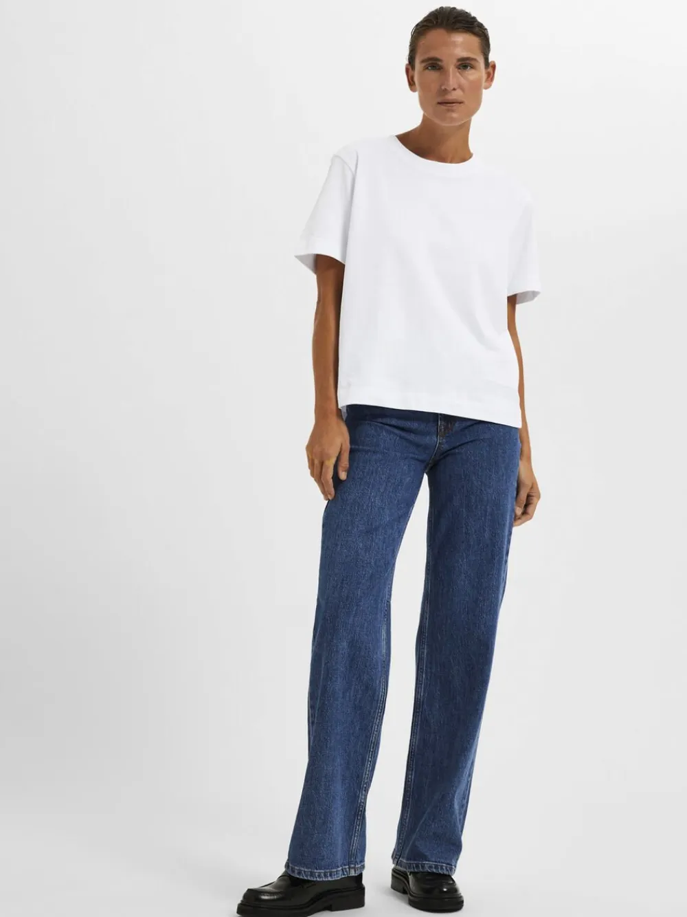 Dame Selected SLFESSENTIAL SS BOXY TEE NOOS