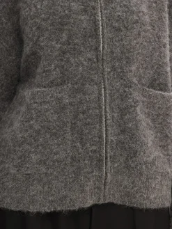 Dame Selected SLFSIA RAS LS ALPACA BLEND KNIT ZIPPER CARDIGAN
