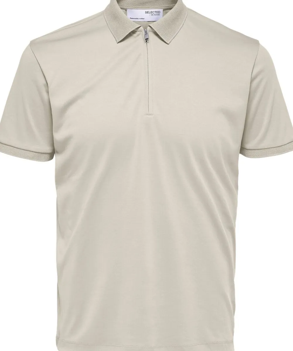 Selected SLHFAVE ZIP SS POLO NOOS
