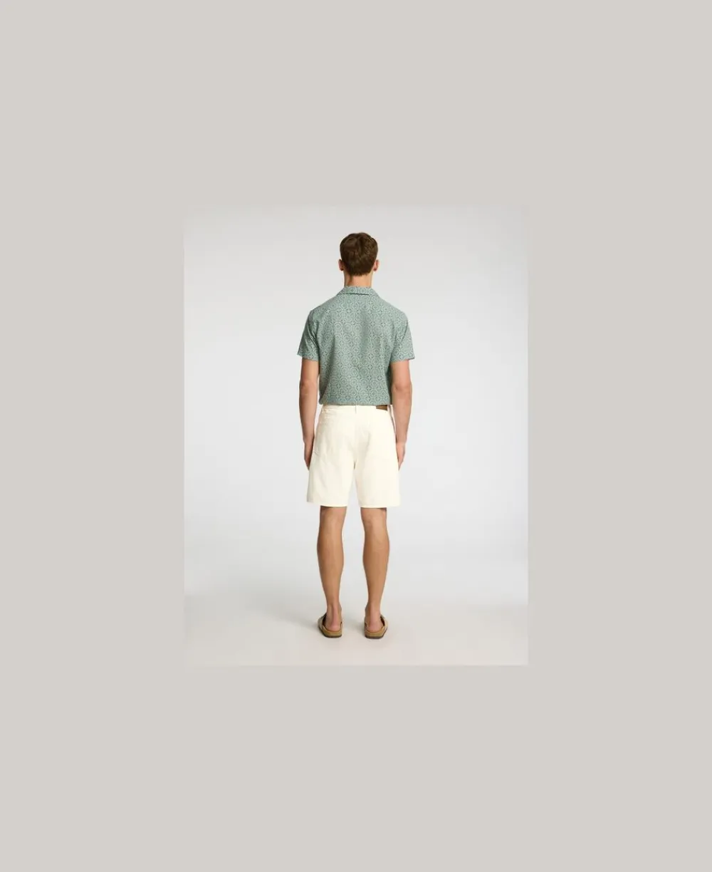 Selected SLHREG ALEX 201 ECRU HEMP SHORTS White denim Hot