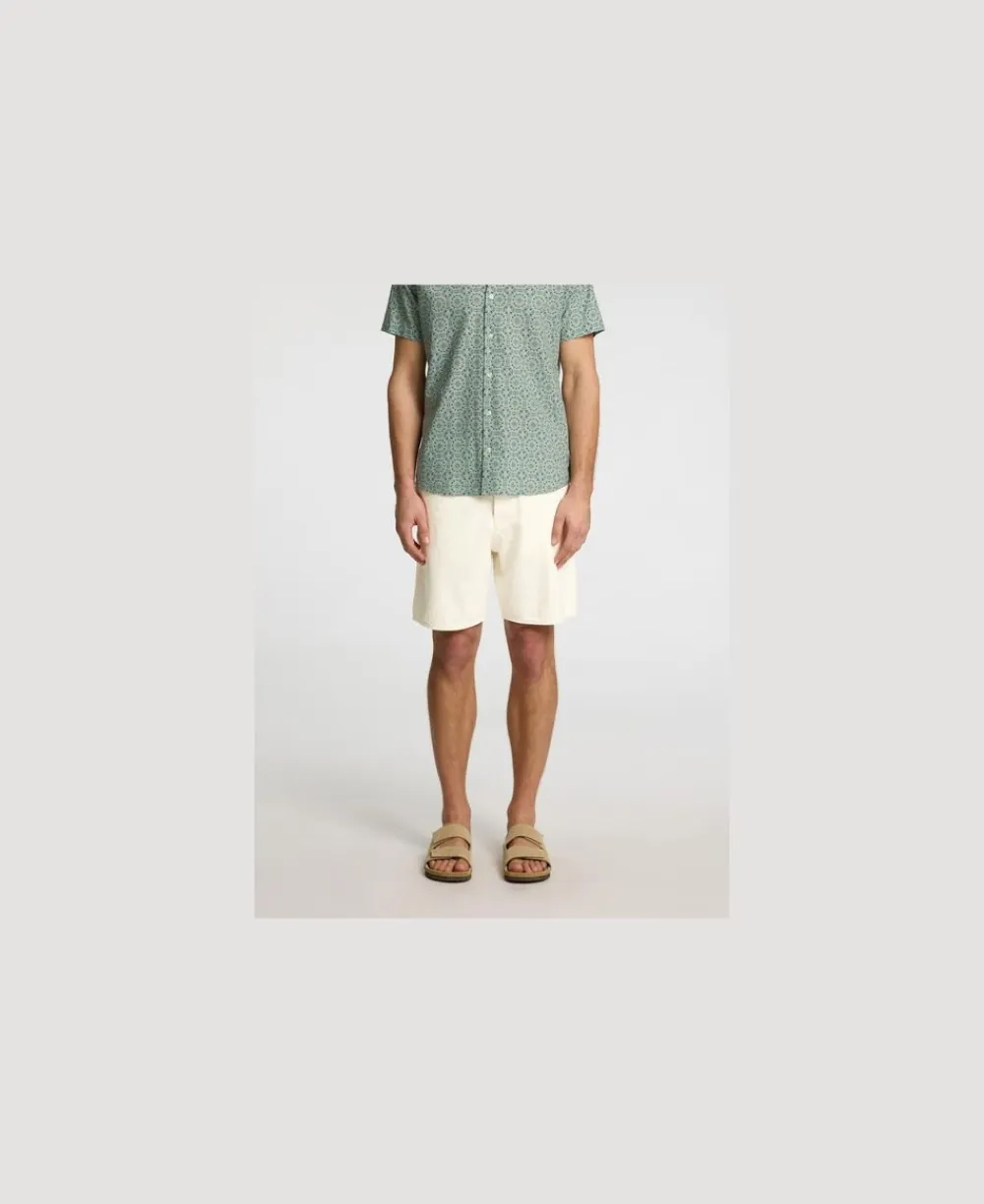 Selected SLHREG ALEX 201 ECRU HEMP SHORTS White denim Hot