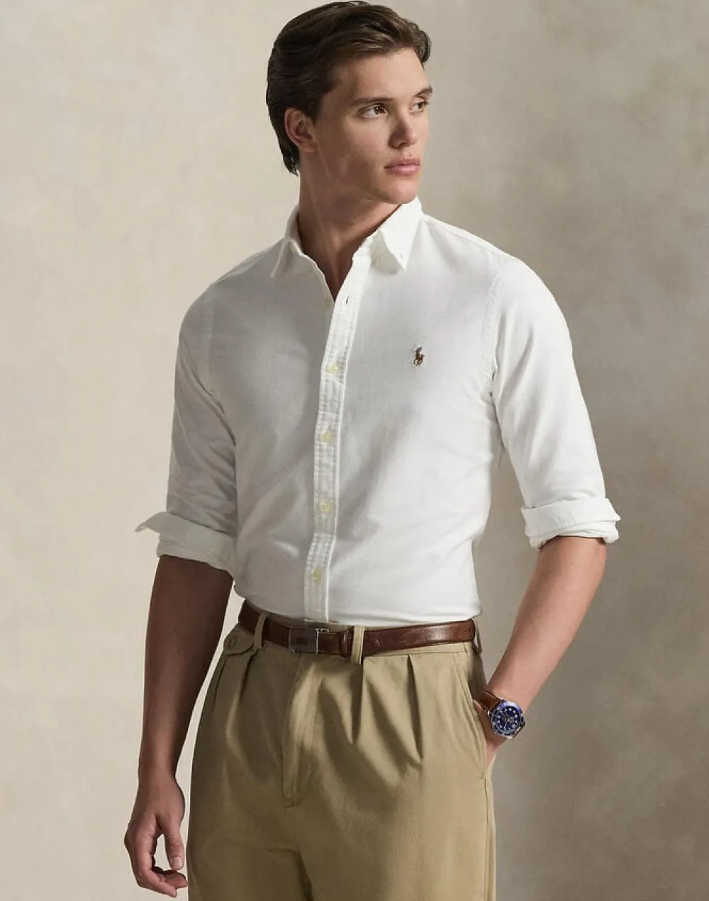 Polo Ralph Lauren Slim Fit Oxford Shirt Hvid Clearance