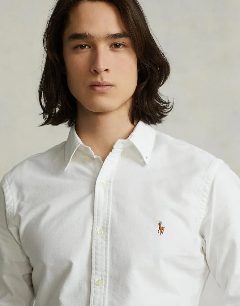 Polo Ralph Lauren Slim Fit Oxford Shirt Hvid Clearance