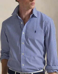 Polo Ralph Lauren Slim Fit Striped Stretch Poplin Shirt Blue/white bengal stripe Clearance