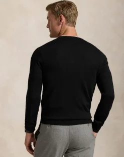 Polo Ralph Lauren Slim Fit Washable Wool Crewneck Sweater Sort Discount
