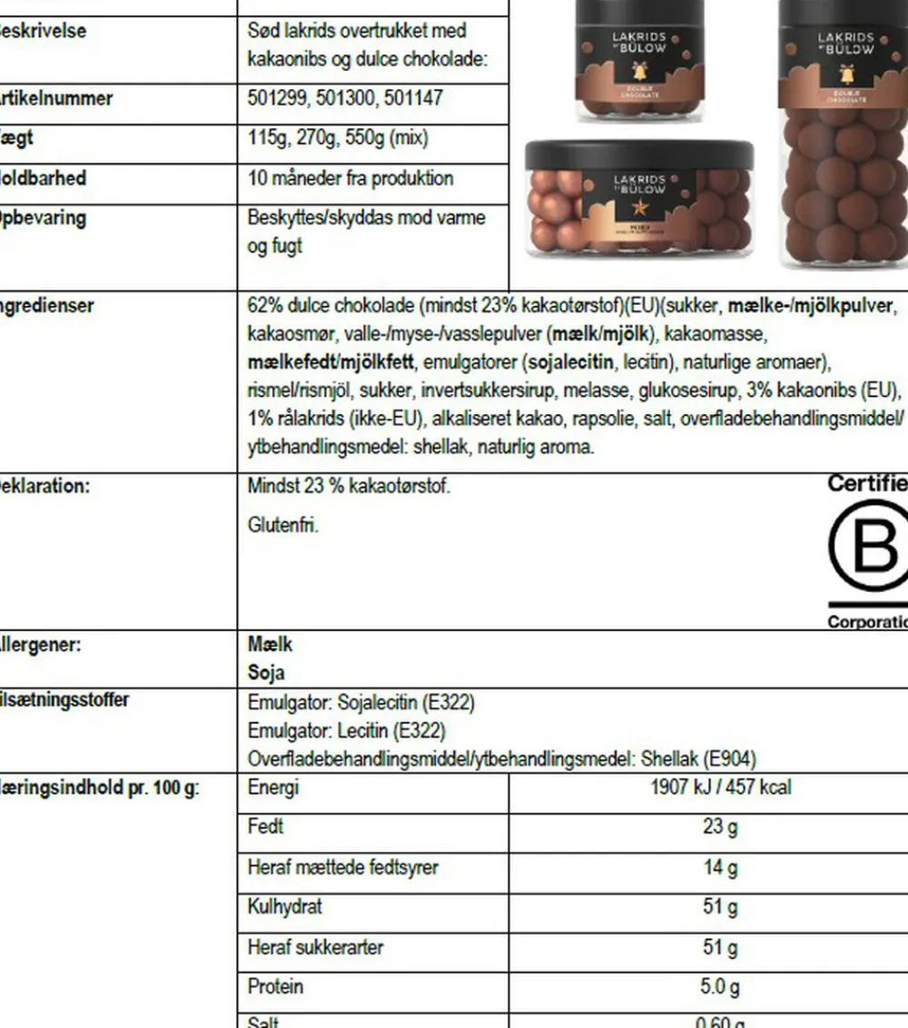 SMALL DOUBLE CHOCOLATE>Lakrids by Bülow Hot