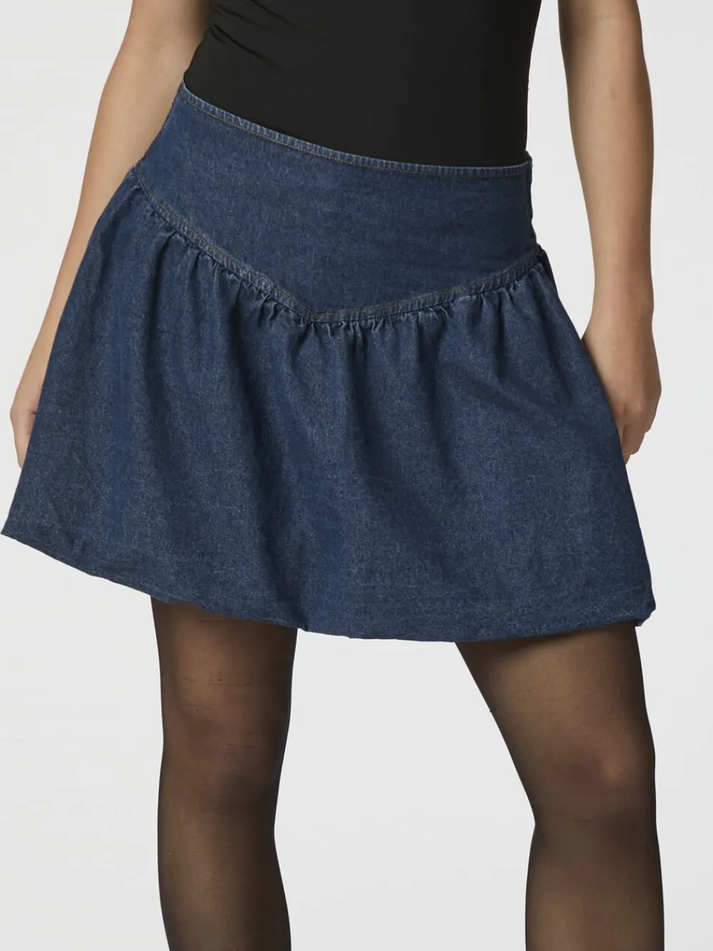 Neo Noir Solar Denim Balloon Skirt Blue New