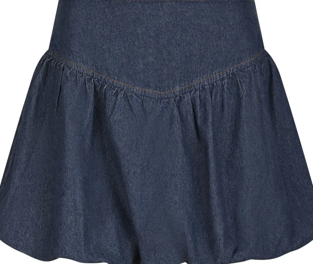 Neo Noir Solar Denim Balloon Skirt Blue New