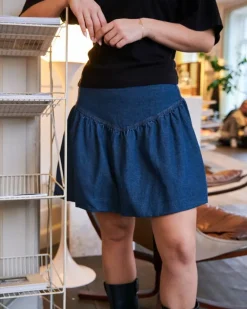 Neo Noir Solar Denim Balloon Skirt Blue New