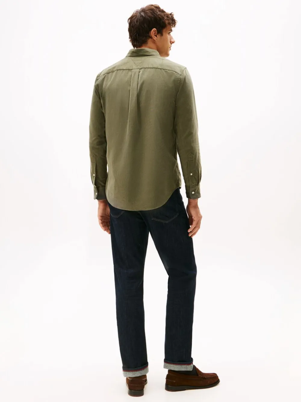 Tommy Hilfiger SOLID CORDUROY RF SHIRT Battle green