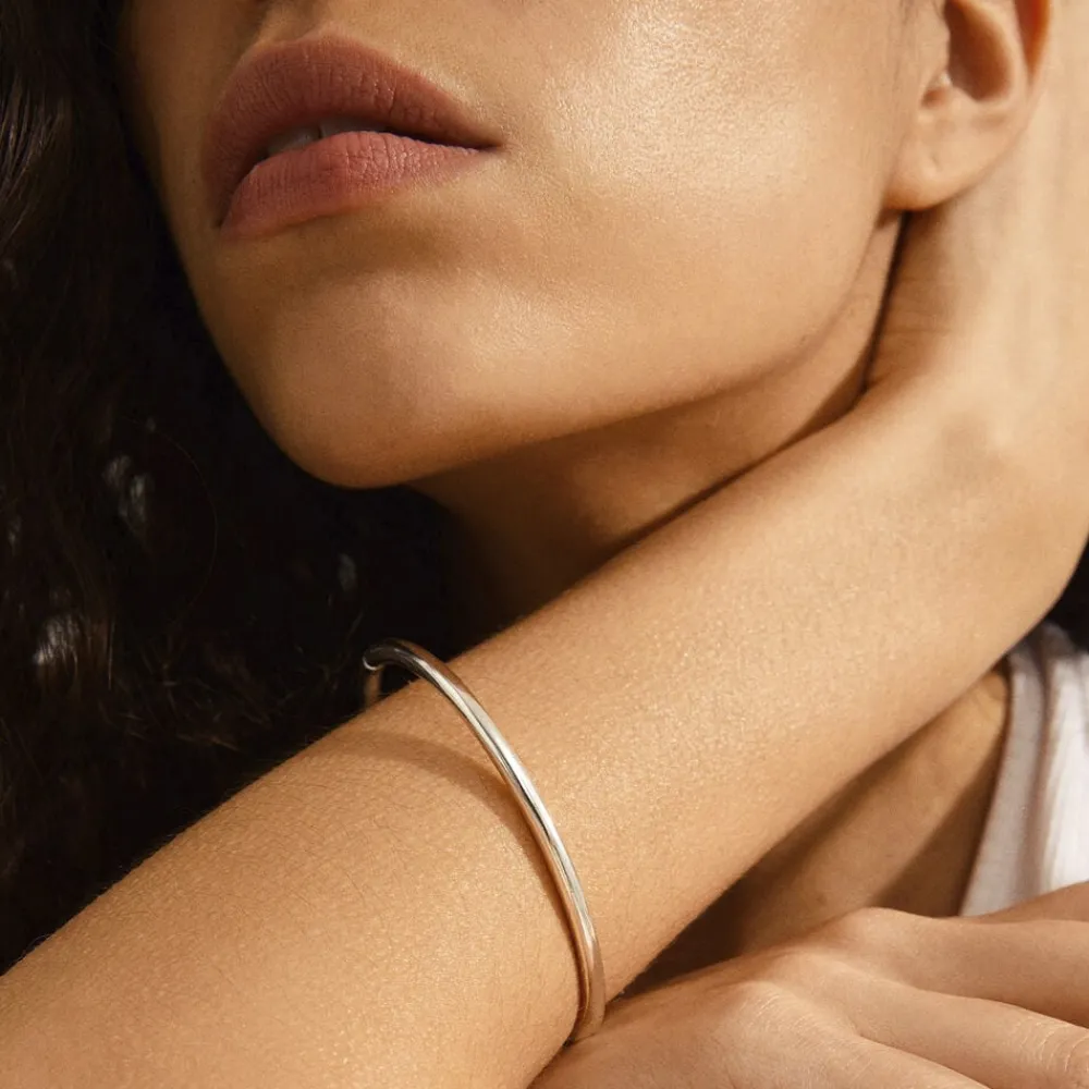 Dame Pilgrim SOPHIA recycled bangle bracelet silver-plated