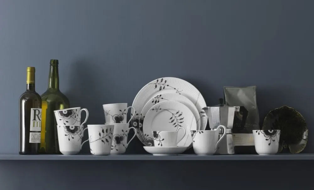 Royal Copenhagen Sort Mega Riflet 19 cm. tallerken Discount