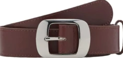 MANGO Square buckle belt Brown Outlet
