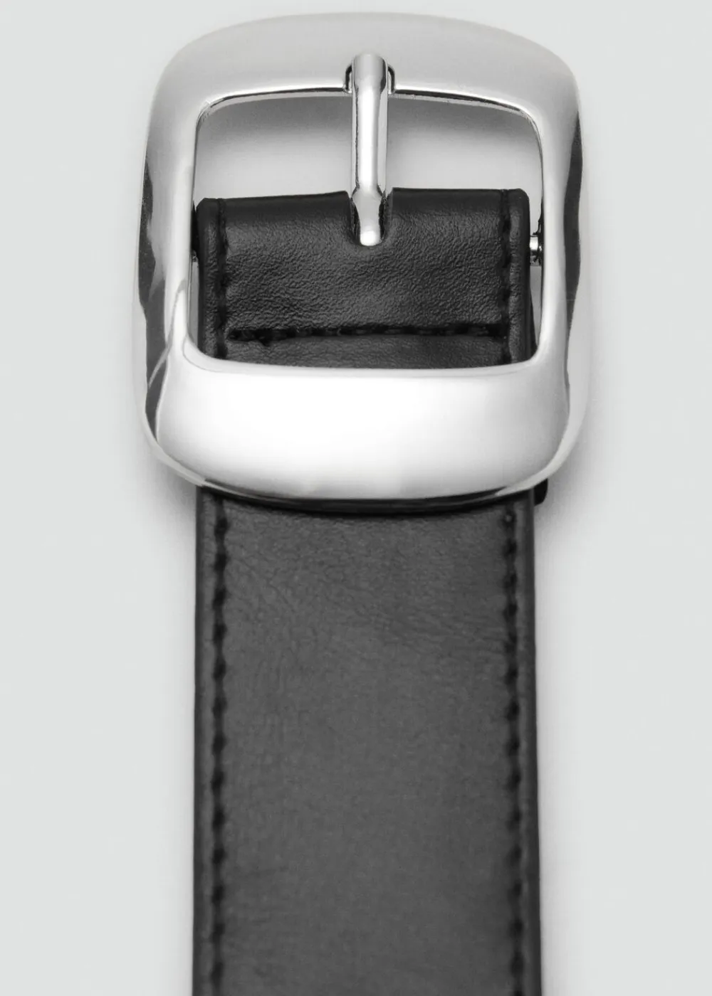 MANGO Square buckle belt Black Hot