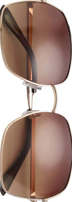 MANGO Square metallic frame sunglasses Gold Discount